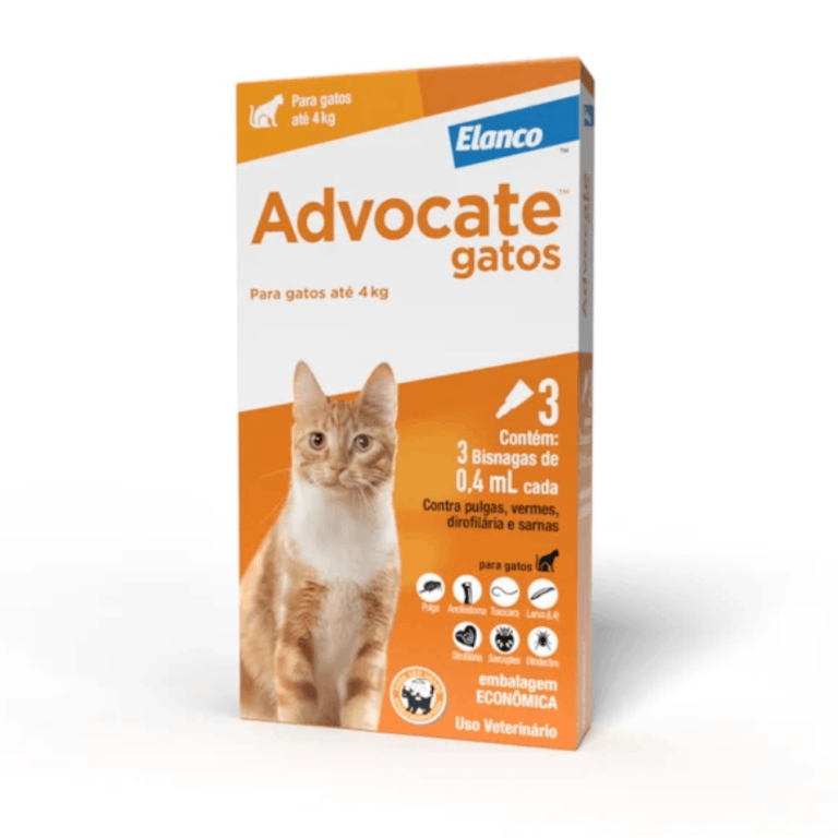 Advocate Antipulgas Gatos até 4kg - 3 pipetas