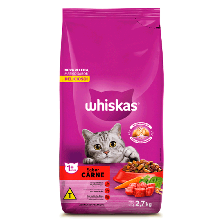 Ração Whiskas Gatos Adultos Carne 10.1kg