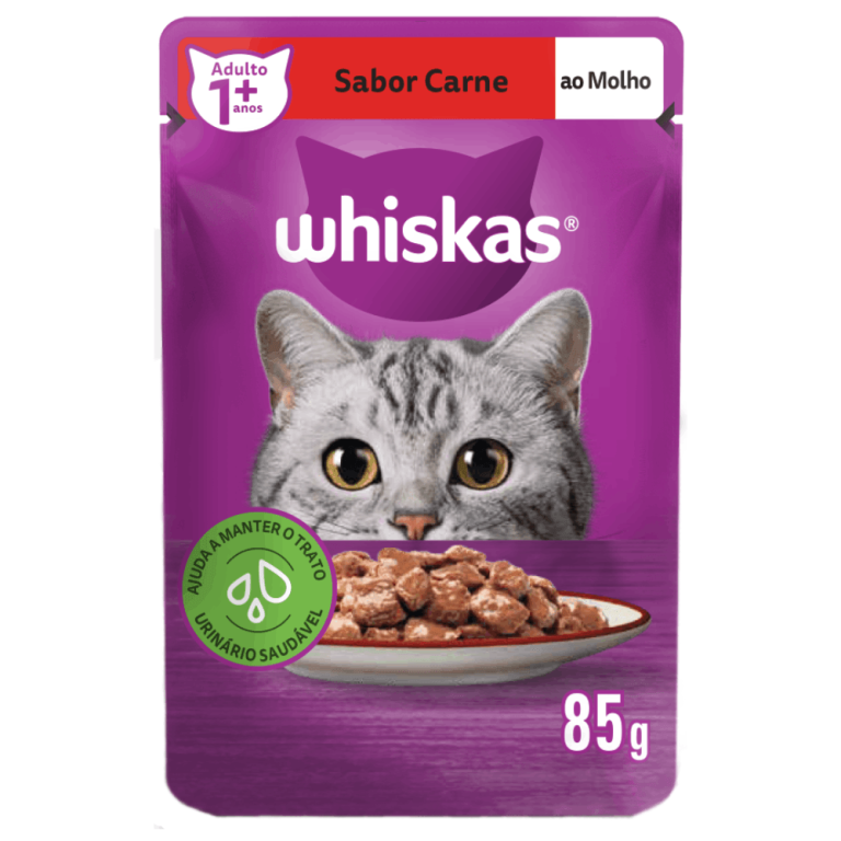 Sachê Whiskas Gatos Adultos Carne ao Molho 85g